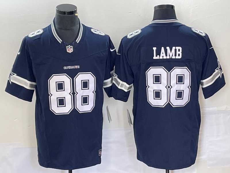 Mens Dallas Cowboys #88 CeeDee Lamb Navy Blue 2023 FUSE Vapor Untouchable Limited Stitched Jersey